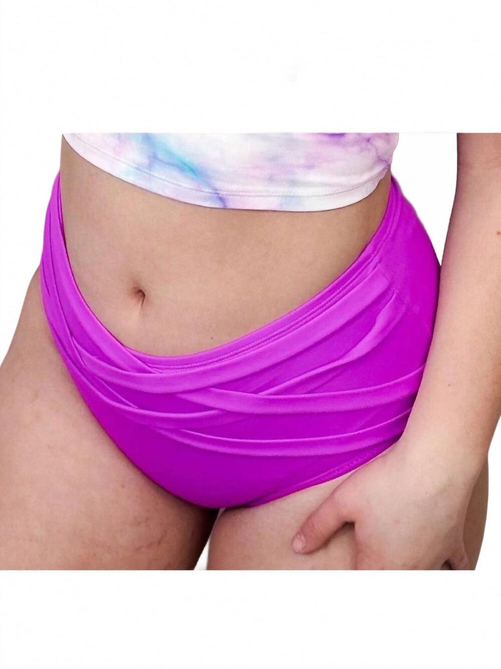 NEW KIAVA women's high-rise swim bottoms in purple